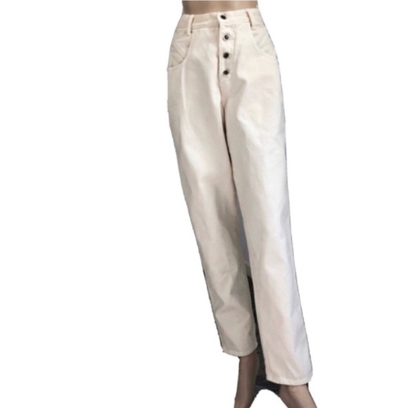 Zena Jean Cream High-Waisted Wide-Leg jeans - Picture 1 of 15